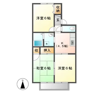 セジュールふじいA【2階】の間取り
