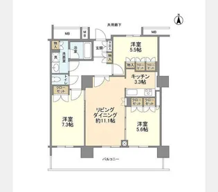 豊洲シエルタワー【24階】の間取り