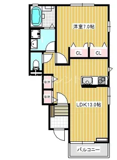 ソレイユ・高野【1階】の間取り