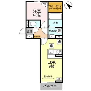 新潟県長岡市千手3【アパート】の間取り
