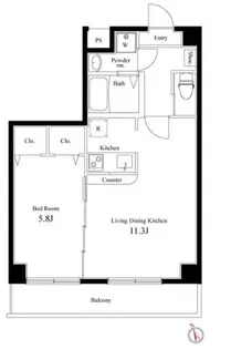 1LDKの間取り画像