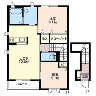 ボワ・デ・ボヌール【2階】の間取り