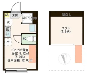 ハレテラス西綾瀬【2階】の間取り