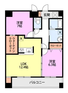 グレイスハイツ東中通タワー【13階】の間取り