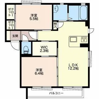 ベルクール C【2階】の間取り