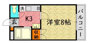 東子ハイツc【4階】の間取り