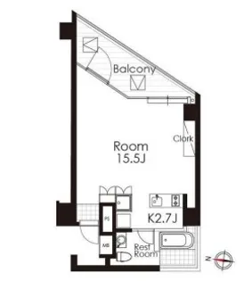カスタリア広尾【8階】の間取り
