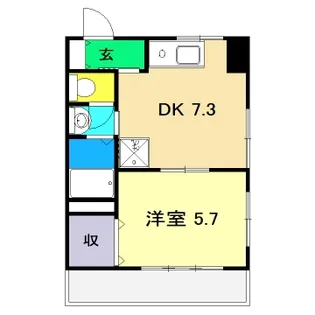 高知県高知市九反田【マンション】の間取り