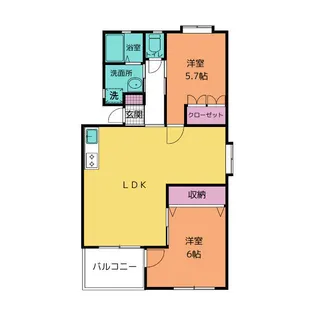 ニューカネブンマンション【1階】の間取り
