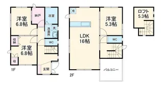 愛知県春日井市林島町3【一戸建】の間取り