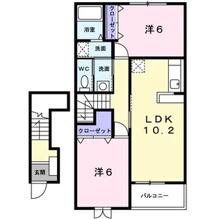 エレガントヴィラUSA C【2階】の間取り