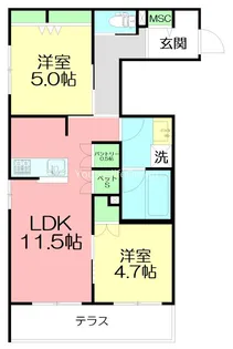 アルカン・メール 藤沢【1階】の間取り