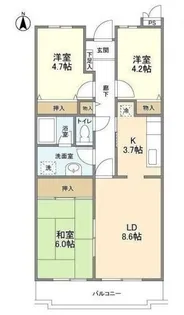 メゾンメルベーユ三鷹【1階】の間取り