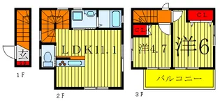 2LDKの間取り画像