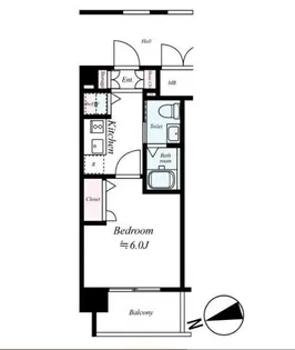 大阪府大阪市中央区上汐1【マンション】の間取り