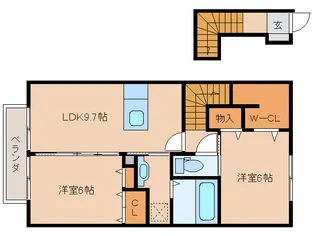 宮崎県都城市下川東4【アパート】の間取り