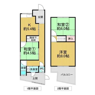 奈良県大和郡山市柳町【一戸建】の間取り