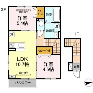 神奈川県伊勢原市高森2【アパート】の間取り