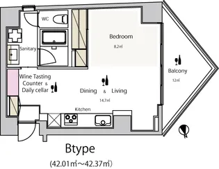 ワインアパートメント【6階】の間取り