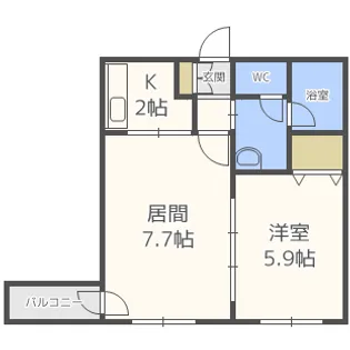 北海道札幌市中央区南六条西22【マンション】の間取り