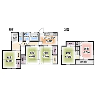 福島県いわき市内郷高坂町御殿【一戸建】の間取り