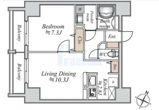 ドゥーエ千駄木【8階】の間取り