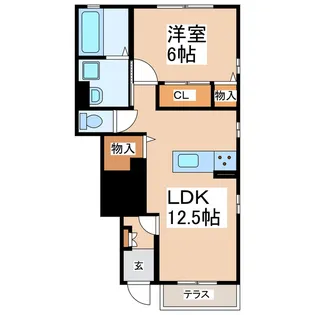 フォレストメゾン・新水前寺【1階】の間取り