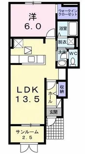 ルナソール【1階】の間取り
