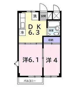 千葉県市原市国分寺台中央1【アパート】の間取り