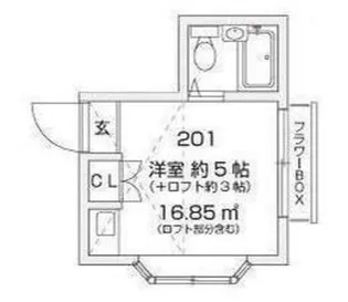 梶ヶ谷スチューデントパレスB【2階】の間取り
