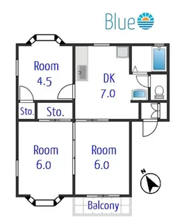 神奈川県藤沢市辻堂東海岸2【アパート】の間取り