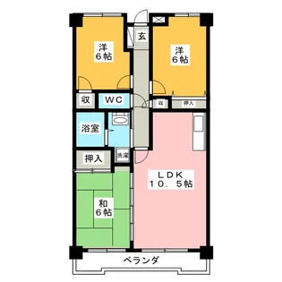 サンメゾン八熊【3階】の間取り