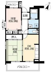 URグリーンヒルズ御影【2階】の間取り