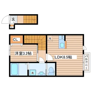 THE ROOM南仙台駅B【2階】の間取り