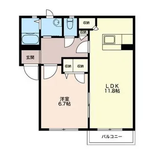 クレールメゾン【1階】の間取り
