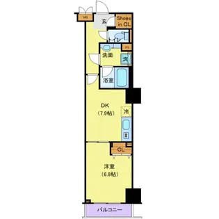 ロイジェントパークス千葉中央【2階】の間取り