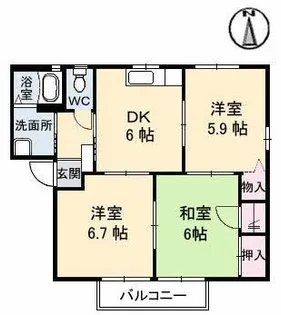 サニープレース上平良【1階】の間取り