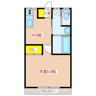 コーポサカエシングルハウス II【2階】の間取り