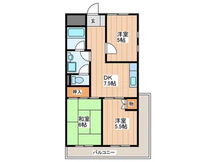 プリンスヴィラ寝屋川【9階】の間取り