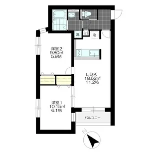 ADMIRAL Musashino【4階】の間取り