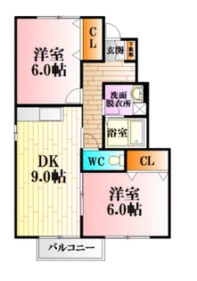 ローズコート清水A棟【1階】の間取り