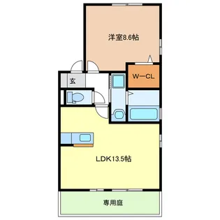 シュロス・眉山【1階】の間取り