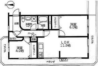 ライオンズマンション弘明寺【2階】の間取り