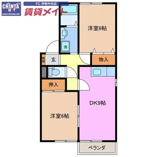 メゾン・ド・カルテットC棟【2階】の間取り