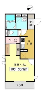 グローリア白楽【1階】の間取り