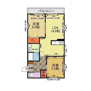 グランコートくさなぎI【1階】の間取り