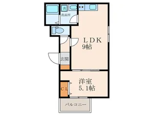Le BLanc武庫川テラス【2階】の間取り