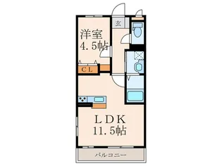 プレステージ熊西【2階】の間取り
