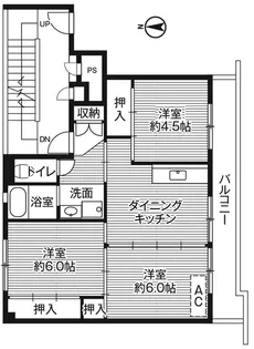 ビレッジハウス宇部5号棟【5階】の間取り