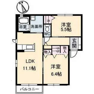 クラージュBの間取り